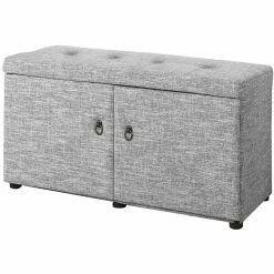 Hot Sale 😍 ORE International 18" Tall Polyurethane Storage Bench In Gray ⭐