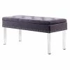 Budget ❤️ ORE International 18" Wood Storage Bench With Nailhead In Purple/Clear 😍