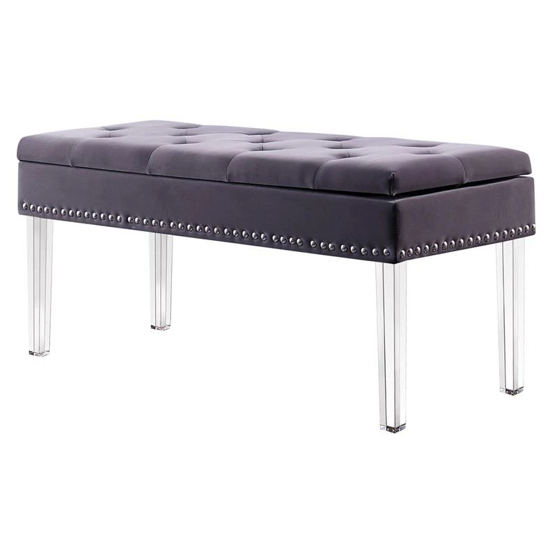 Budget β€οΈ ORE International 18" Wood Storage Bench With Nailhead In Purple/Clear π 1 Budget β€οΈ ORE International 18" Wood Storage Bench With Nailhead In Purple/Clear π