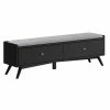 New 🔥 Alpine Furniture Flynn Wood Bench In Black 🤩