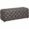 Discount 🎉 Bowery Hill Contemporary Faux Leather Tufted Bench In Brown ⭐