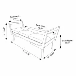 New π₯° Ashcroft Poppy Mid-Century Modern Rectangular Velvet Upholstered Bench In Green π 16 New π₯° Ashcroft Poppy Mid-Century Modern Rectangular Velvet Upholstered Bench In Green π -Bedroom Benches Store 2140282 6 L