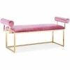 Best Sale 🌟 Uptown Club Moor Transitional Velvet Upholstered Bedroom Bench In Pink 🌟