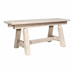 Brand new 🌟 Montana Woodworks Homestead 45" Pine Wood Plank Style Bench In Natural 🔔