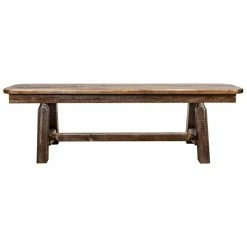 Top 10 👍 Montana Woodworks Homestead 5ft Solid Pine Wood Plank Style Bench In Brown ❤️ -Bedroom Benches Store 2166052 2 L