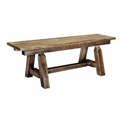 Outlet ✔️ Montana Woodworks Homestead 6ft Solid Wood Plank Style Bench In Brown ✔️
