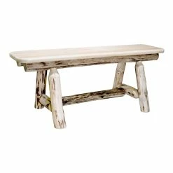 Hot Sale ✔️ Montana Woodworks 45" Handcrafted Wood Plank Style Bench In Natural 🛒