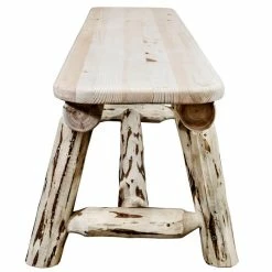 Discount 👏 Montana Woodworks 5ft Hand-Crafted Wood Plank Style Bench In Natural 👏 -Bedroom Benches Store 2166198 3 L