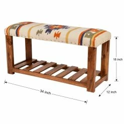 Promo 🎉 TDI Home Wood Entryway 👟 Shoe Storage Bench In Multi-Color 🎉 -Bedroom Benches Store 2184264 5 L