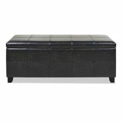 Best Pirce ❤️ Jennifer Taylor Home Ryan Upholstered Storage Accent Bench Vintage Black Brown ✔️ -Bedroom Benches Store 2186781 12 L