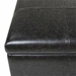 Best Pirce ❤️ Jennifer Taylor Home Ryan Upholstered Storage Accent Bench Vintage Black Brown ✔️ -Bedroom Benches Store 2186781 6 L