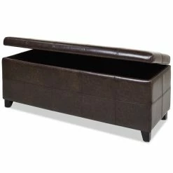 Best deal π Jennifer Taylor Home Ryan Upholstered Storage Accent Bench Vintage Brown π§¨