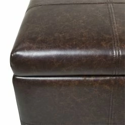 Best deal 👏 Jennifer Taylor Home Ryan Upholstered Storage Accent Bench Vintage Brown 🧨 -Bedroom Benches Store 2186788 6 L