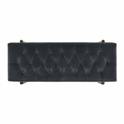 Outlet 🥰 Jennifer Taylor Home Aria Upholstered Gold Accent Bench Steel Gray 🔔 -Bedroom Benches Store 2189834 4 L