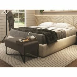 Flash Sale 💯 Casabianca Furniture Modern Ace Engineered Wood Bench In Brown ✔️ -Bedroom Benches Store 2192363 4 L