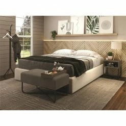 Buy 🎉 Casabianca Furniture Modern Ace Engineered Wood Bench In Brown ⭐ -Bedroom Benches Store 2192371 2 L