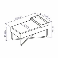 Buy 🎉 Casabianca Furniture Modern Ace Engineered Wood Bench In Brown ⭐ -Bedroom Benches Store 2192371 4 L