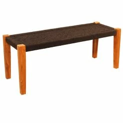 Discount 🌟 Crestview Collection Rock Springs Jute Bench Brown Wood 46 X 16 X 18" Coastal Style 👏 -Bedroom Benches Store 2203392 1 L