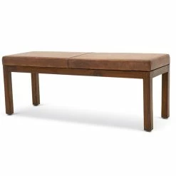 Top 10 😍 Ashcroft Komodo Mid-Century Modern Rectangular Genuine Leather Bench In Tan 🔔