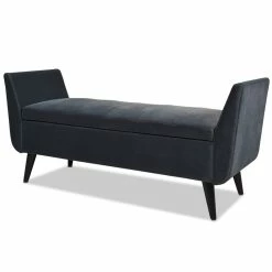 Cheapest 🎁 Jennifer Taylor Home Duff Modern Upholstered Flip Top Storage Bench Steel Gray 🎉