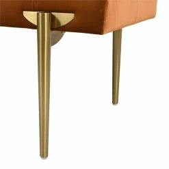 Coupon 👍 Jennifer Taylor Home Aria Upholstered Gold Accent Bench Burnt Orange ⌛ -Bedroom Benches Store 2275748 9 L