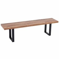 Buy β Best Master Furniture Bazely Industrial Chic Rectangular Oak Wood Dining Bench With Black Base π₯