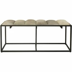 Cheapest 🧨 Crestview Collection Hampton Black Metal And Cowhide Bench Metal Black 🥰