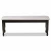 Best Sale 😉 Bowery Hill Modern Grey Upholstered And Brown Finished Wood Dining Bench 🤩