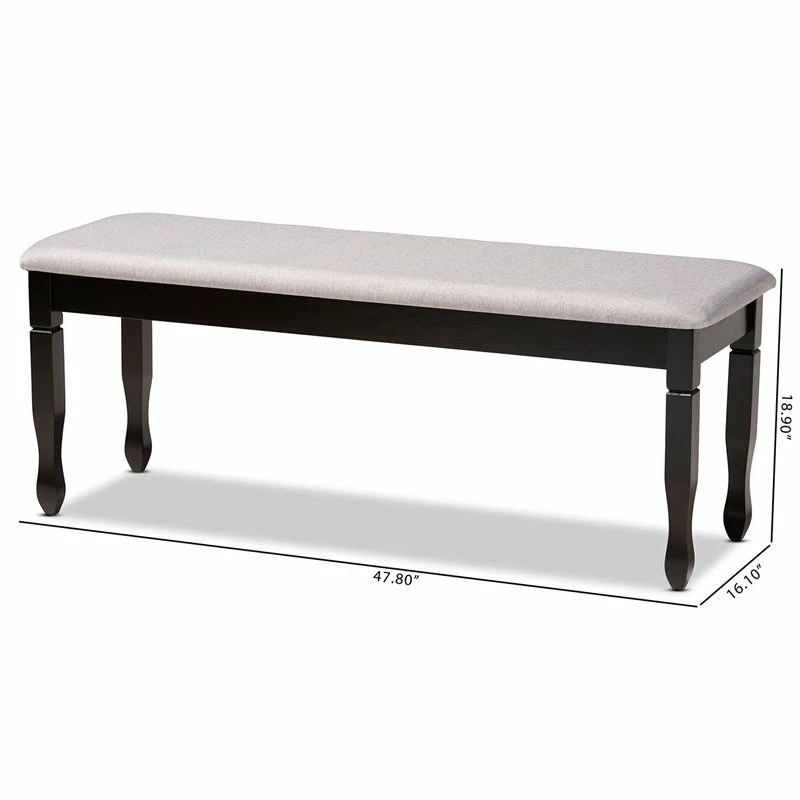 Best Sale π Bowery Hill Modern Grey Upholstered And Brown Finished Wood Dining Bench π€© 7 Best Sale π Bowery Hill Modern Grey Upholstered And Brown Finished Wood Dining Bench π€© - Image 7