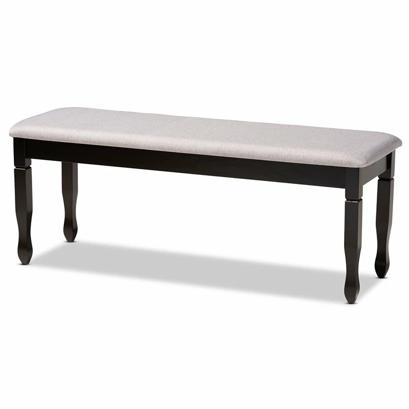 Best Sale π Bowery Hill Modern Grey Upholstered And Brown Finished Wood Dining Bench π€© 2 Best Sale π Bowery Hill Modern Grey Upholstered And Brown Finished Wood Dining Bench π€© - Image 2