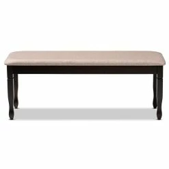 Best Sale 🧨 Bowery Hill Modern Upholstered And Brown Finished Wood Dining Bench ✔️