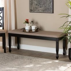 Best Sale 𧨠Bowery Hill Modern Upholstered And Brown Finished Wood Dining Bench βοΈ 11 Best Sale 𧨠Bowery Hill Modern Upholstered And Brown Finished Wood Dining Bench βοΈ -Bedroom Benches Store 2334402 4 L