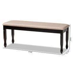 Best Sale 𧨠Bowery Hill Modern Upholstered And Brown Finished Wood Dining Bench βοΈ 13 Best Sale 𧨠Bowery Hill Modern Upholstered And Brown Finished Wood Dining Bench βοΈ -Bedroom Benches Store 2334402 6 L