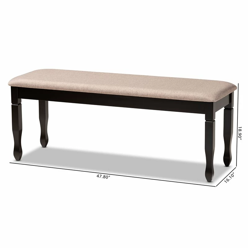 Best Sale 𧨠Bowery Hill Modern Upholstered And Brown Finished Wood Dining Bench βοΈ 7 Best Sale 𧨠Bowery Hill Modern Upholstered And Brown Finished Wood Dining Bench βοΈ - Image 7