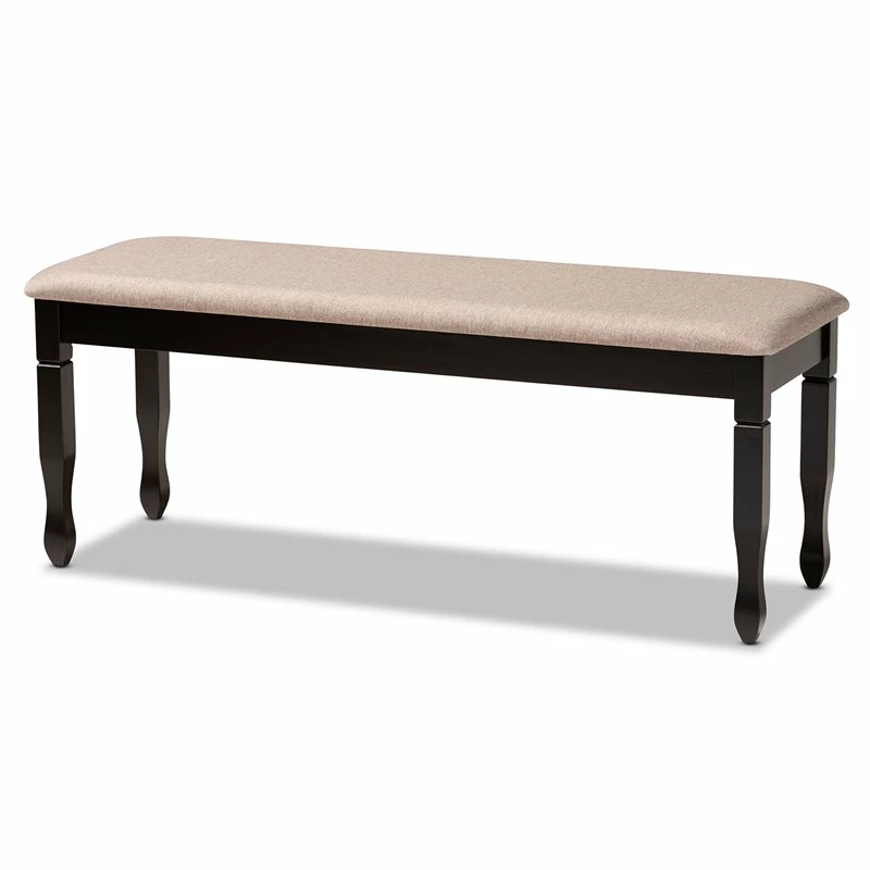 Best Sale 𧨠Bowery Hill Modern Upholstered And Brown Finished Wood Dining Bench βοΈ 2 Best Sale 𧨠Bowery Hill Modern Upholstered And Brown Finished Wood Dining Bench βοΈ - Image 2