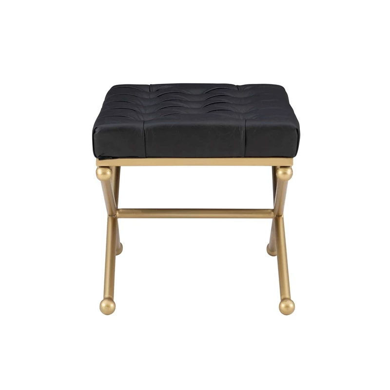 Top 10 π Linon Finn Metal Upholstered Faux Leather Stool In Black And Gold π 4 Top 10 π Linon Finn Metal Upholstered Faux Leather Stool In Black And Gold π - Image 4