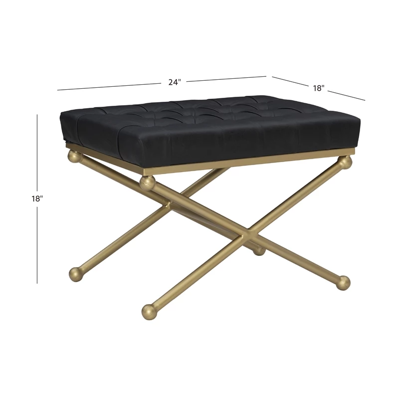 Top 10 π Linon Finn Metal Upholstered Faux Leather Stool In Black And Gold π 7 Top 10 π Linon Finn Metal Upholstered Faux Leather Stool In Black And Gold π - Image 7