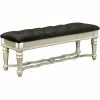 Deals 😉 Coaster Heidi Upholstered Bench In Metallic Platinum 🌟