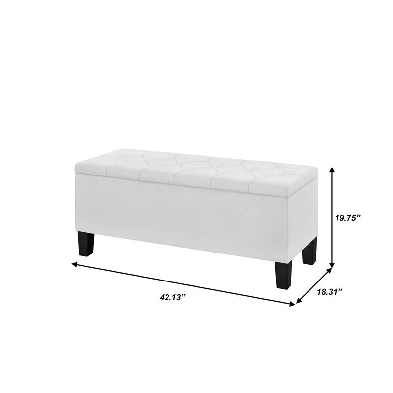 Promo π Home Fare 42 Inch Diamond Tufted Fabric Storage Bench In Cream Beige π 5 Promo π Home Fare 42 Inch Diamond Tufted Fabric Storage Bench In Cream Beige π - Image 5