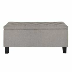 Flash Sale βοΈ Home Fare 42 Inch Hinged Top Storage Bench W/ Diamond Tufted Seat In Glacier π 7 Flash Sale βοΈ Home Fare 42 Inch Hinged Top Storage Bench W/ Diamond Tufted Seat In Glacier π -Bedroom Benches Store 2367308 2 L