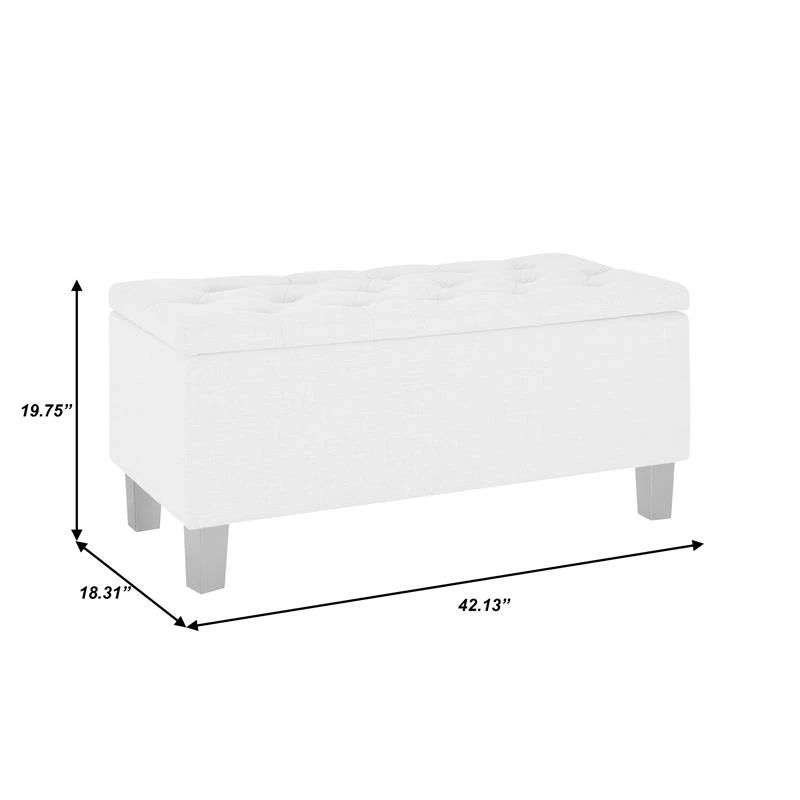 Flash Sale βοΈ Home Fare 42 Inch Hinged Top Storage Bench W/ Diamond Tufted Seat In Glacier π 5 Flash Sale βοΈ Home Fare 42 Inch Hinged Top Storage Bench W/ Diamond Tufted Seat In Glacier π - Image 5