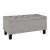 Flash Sale ✔️ Home Fare 42 Inch Hinged Top Storage Bench W/ Diamond Tufted Seat In Glacier 🌟