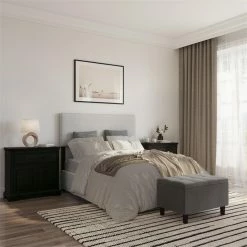 Cheap 🥰 Home Fare 42 Inch Tufted Fabric Storage Bench In Glacier Gray ⭐ -Bedroom Benches Store 2367312 1 L