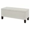 Buy 🎁 Home Fare 42 Inch Diamond Tufted Fabric Storage Bench In Light Gray 🛒