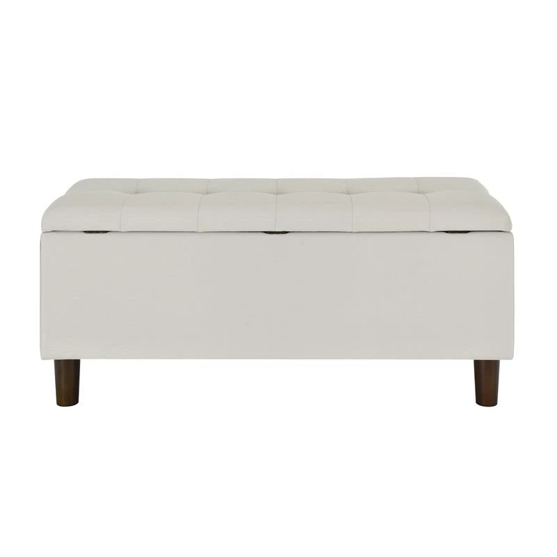 Outlet π Home Fare 42 Inch Hinged Top Storage Bench W/ Grid-Tufted Seat In Light Gray π 3 Outlet π Home Fare 42 Inch Hinged Top Storage Bench W/ Grid-Tufted Seat In Light Gray π - Image 3