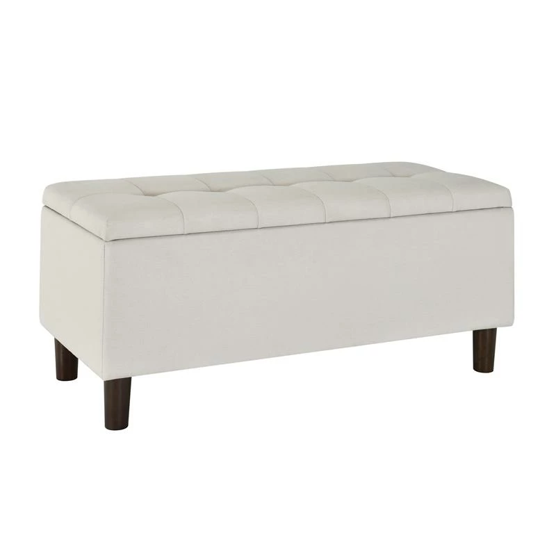 Outlet π Home Fare 42 Inch Hinged Top Storage Bench W/ Grid-Tufted Seat In Light Gray π 1 Outlet π Home Fare 42 Inch Hinged Top Storage Bench W/ Grid-Tufted Seat In Light Gray π