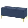 Cheap 😉 Home Fare 42 Inch Tufted Fabric Storage Bench In Navy 👍