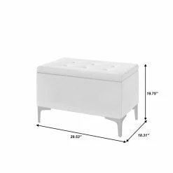 Hot Sale 👍 Home Fare 29 Inch Tufted Fabric Storage Bench In Charcoal Gray 🛒 -Bedroom Benches Store 2367339 4 L