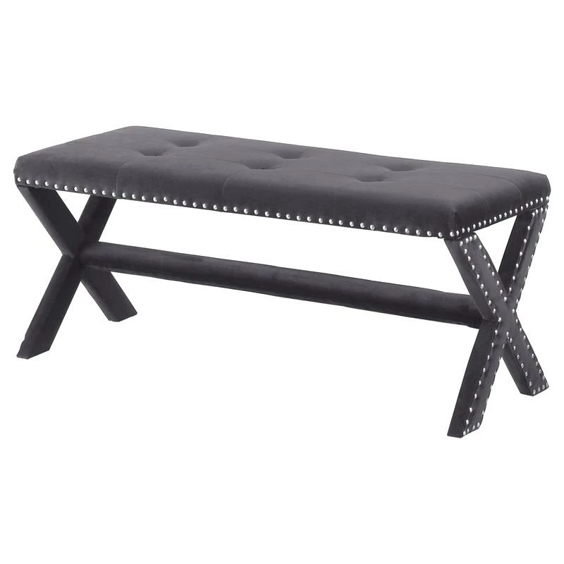 Budget π Best Master Furniture Medraut Gray Velvet Accent Bench π 1 Budget π Best Master Furniture Medraut Gray Velvet Accent Bench π