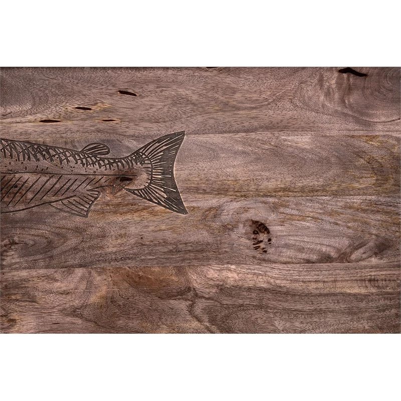 Best Sale π Porter Designs Fish Solid Wood Coffee Table - Gray β 6 Best Sale π Porter Designs Fish Solid Wood Coffee Table - Gray β - Image 6